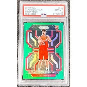 2021 Panini Prizm Alperen Sengun #318 Green Prizm PSA 10 Rockets Alpie Rookie